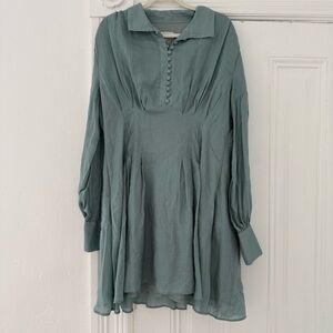 Elegant Teal button front Dress